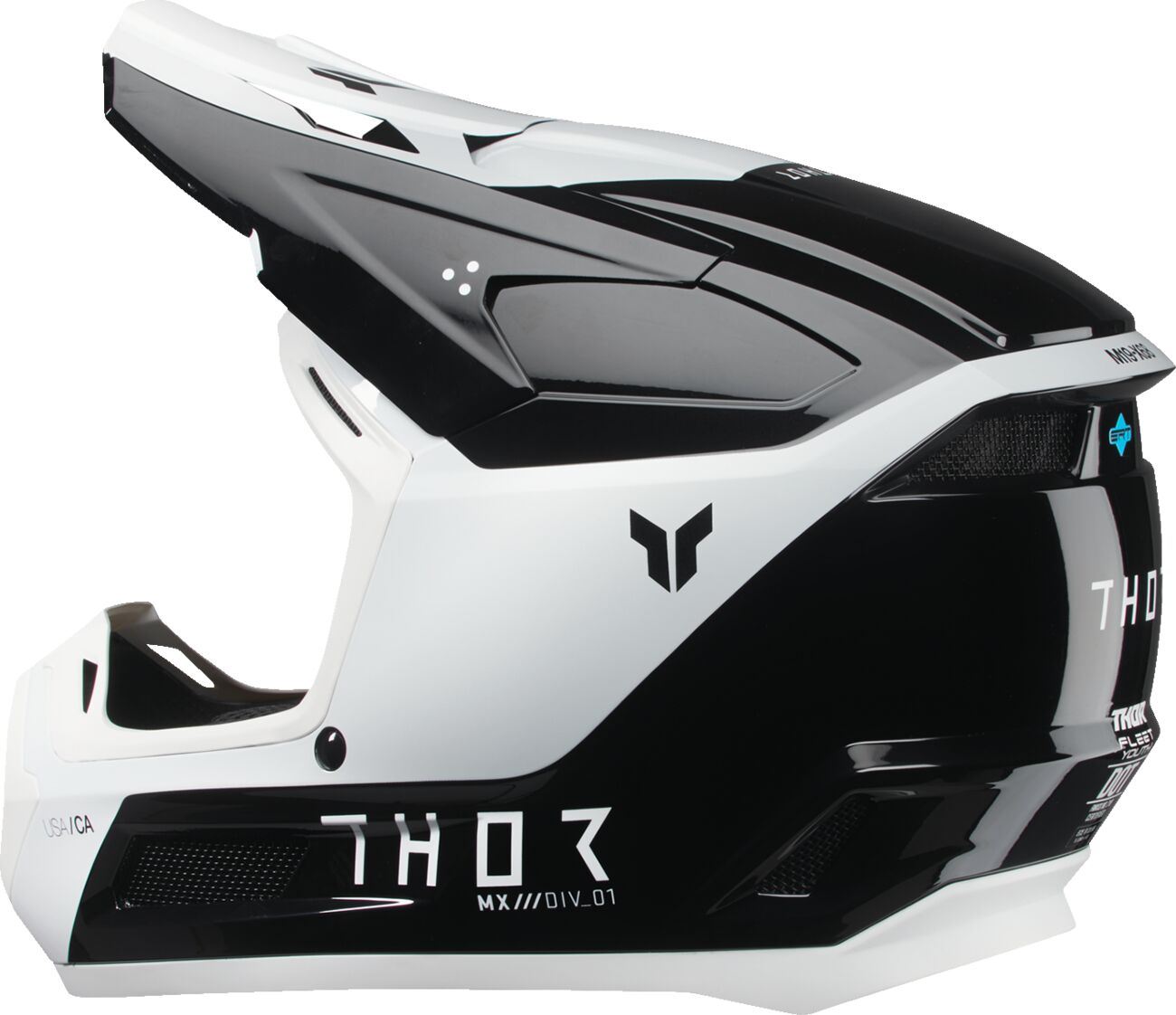 THOR Youth Fleet Storm Helmet BK/WH 2025 Model