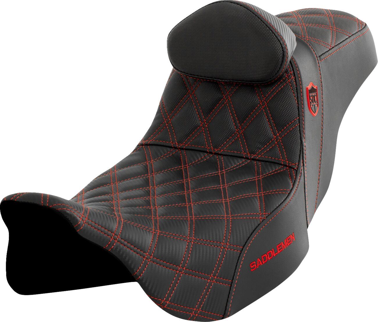 Saddlemen Grip Seat With Backrest For HD FLHXS 1868 08-23 SC80807REDRT