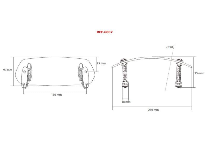Puig Screw On Adjustable Screen Extender 90 x 230mm Clear 3482J