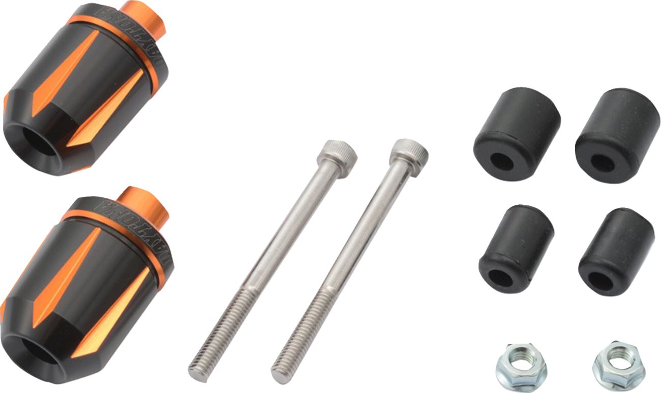 Daytona TKM-2 Handlebar End Anodized Black/Orange Fits 7/8 & 1 Bars 88059