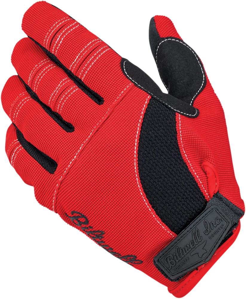 Biltwell Moto Motorcycle Gloves Red Black White Cafe Racer V-Twin Cruiser
