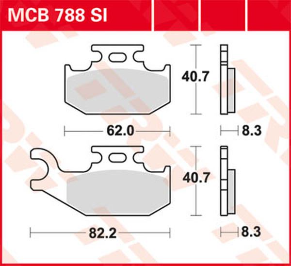 Trw SI Series Off-Road Brake Pads For Suzuki LT-A 400 ASI 4X4 2005-2024 MCB788SI
