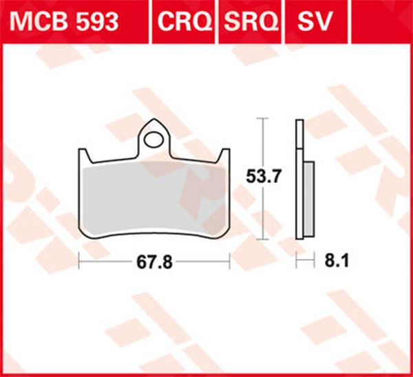 Trw SV Series Sindered Brake Pads For Honda RS 250 R 1988-2009 MCB593SV