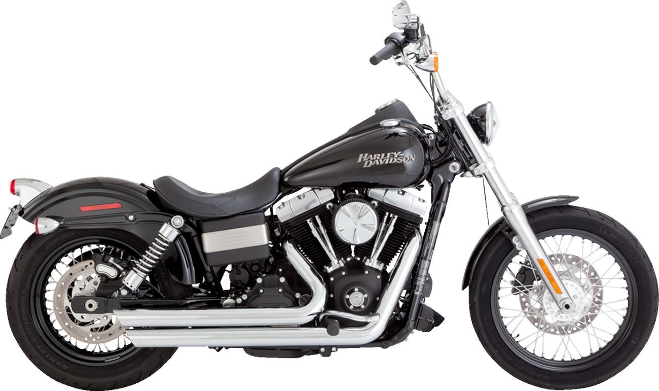 Vance & Hines Big Shots Staggered Exhaust System Chrome For HD FXDC 1584 06-09 17958