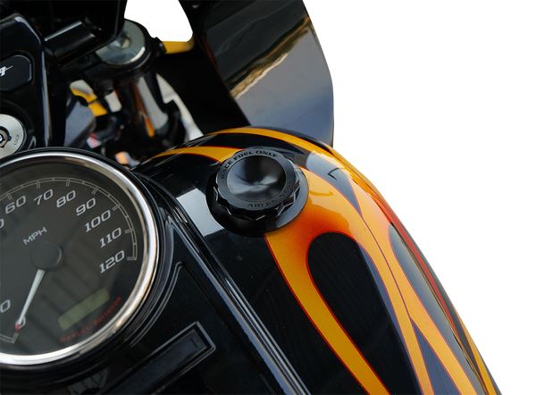 Arlen Ness Vented Gas Cap Black Aluminum For HD FXLRS 1923 91-24 701-010
