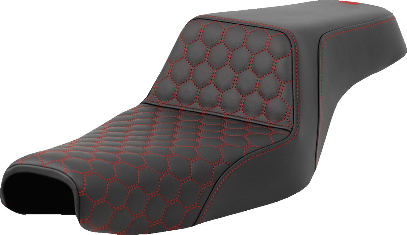 Saddlemen Honeycomb Step-Up Seat Red Stitch For HD RH 1250 S 04-22 807-11-17704