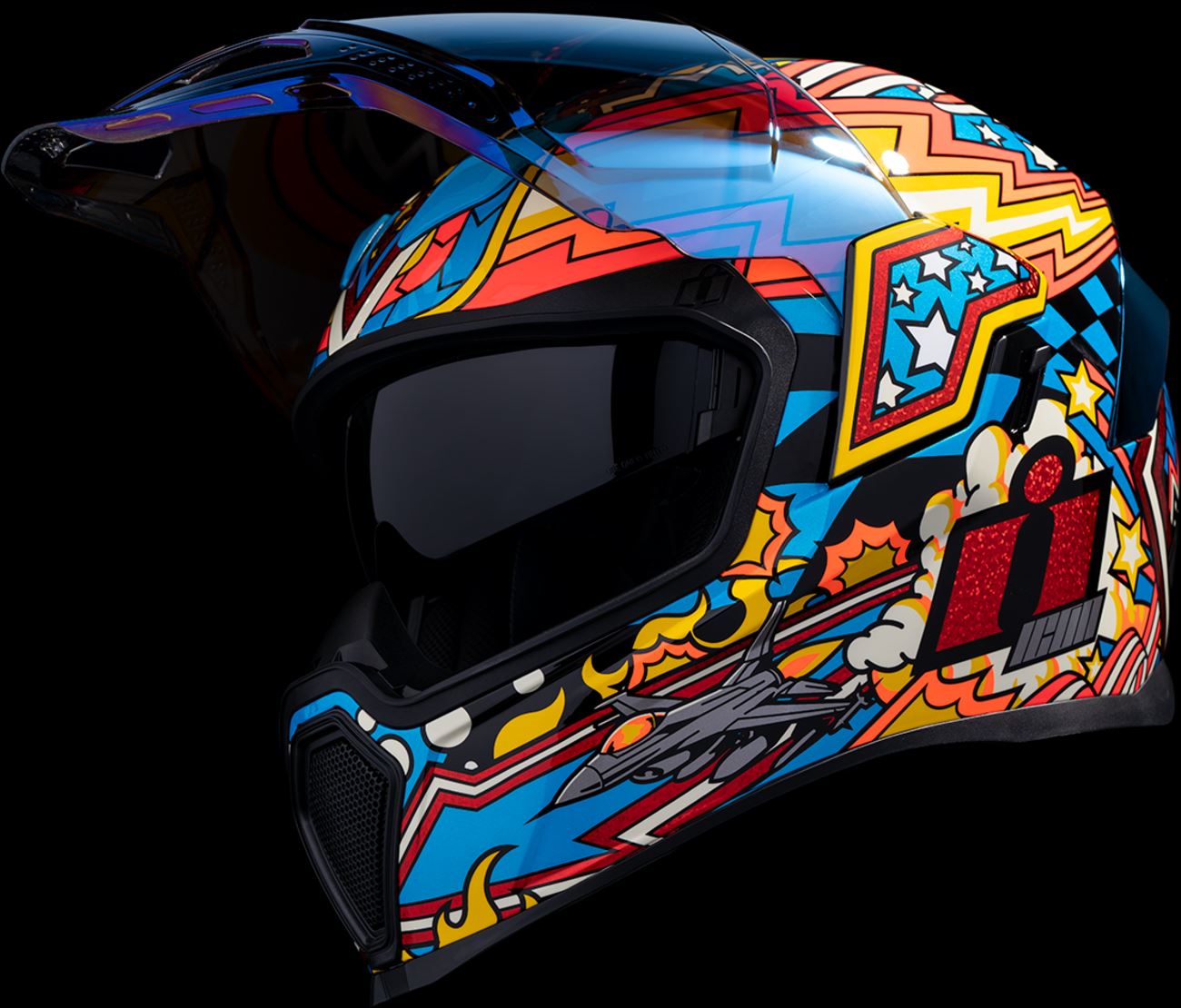 ICON Airflite™ Fly Boy Motorcycle Helmet BL 2024 Model