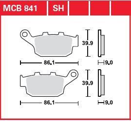 Trw SH Series Sindered Rear Brake Pads For Honda CB 1000 2009-2026 MCB841SH