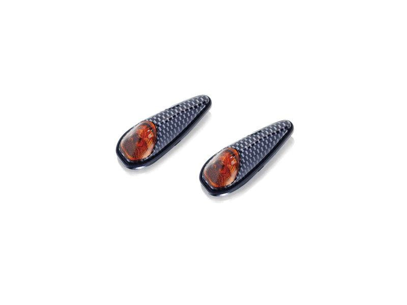 PUIG Speed / Full Speed Indicators w/ Carbon Look Base Orange Universal 1077T