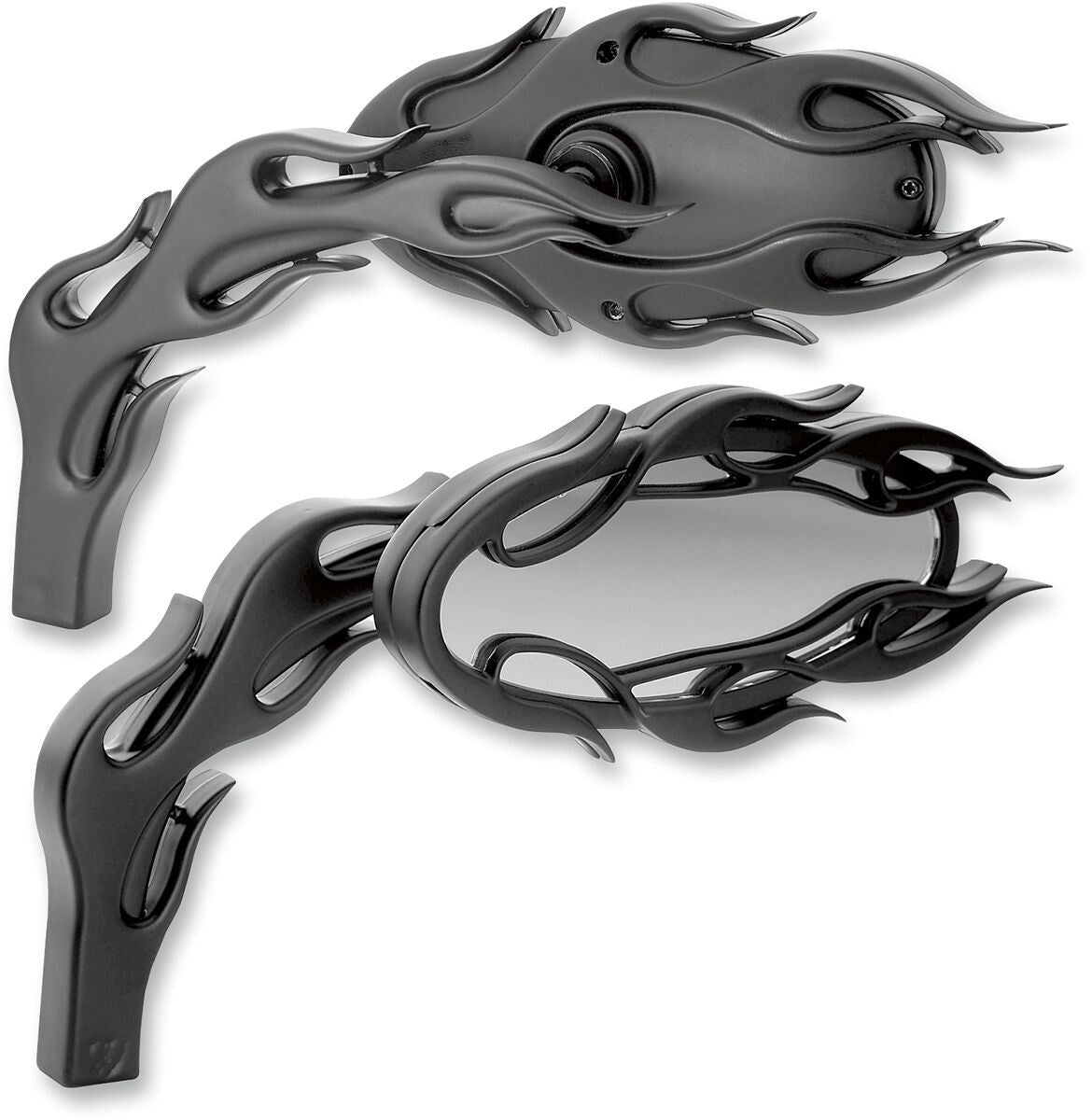 Arlen Ness Micro-Mirror Convex Oval Rear View Adjustable Black 44mm 13-087
