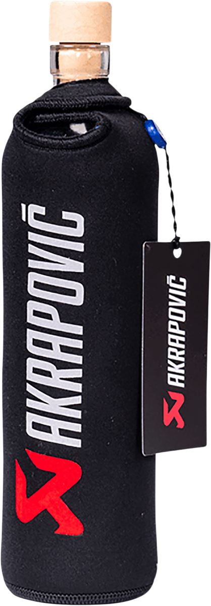 Akrapovic Glass Bottle Black Red White Cork Top 801915