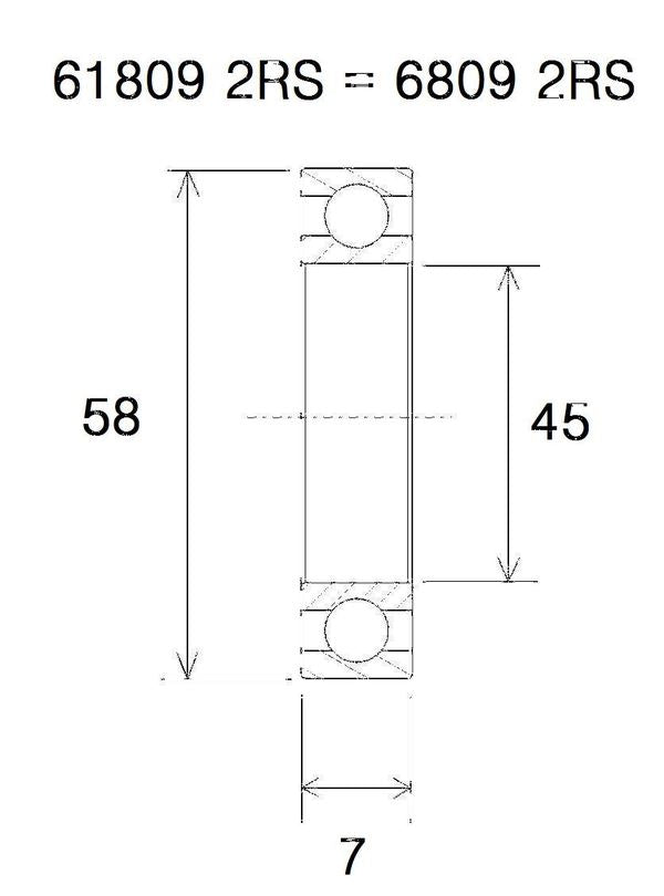 BLACK BEARING Bearing MAX 45X58X7MM UB-6809-MAX