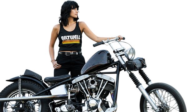 Biltwell Women's Surf Tank Top Black Casual Racerback Polyester