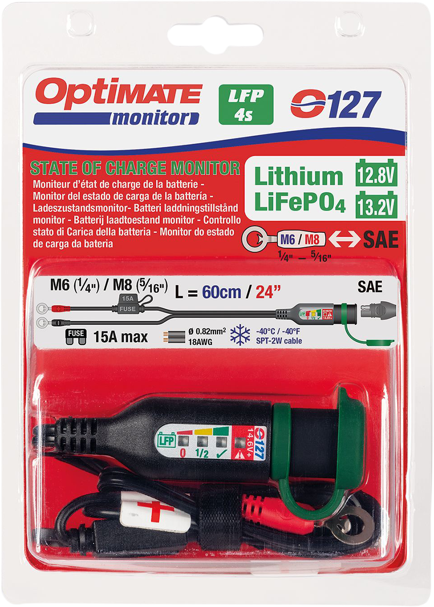 Optimate Battery Cord Eye With Test for 12.8v to 13.2v Lithium Batteries O127 SAE