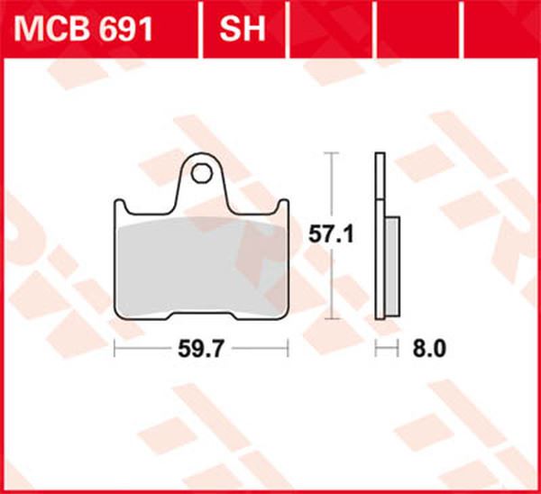 Trw All Round Sintered Metal Brake Pads For Harley XL 1200 X 1996-2025 MCB691