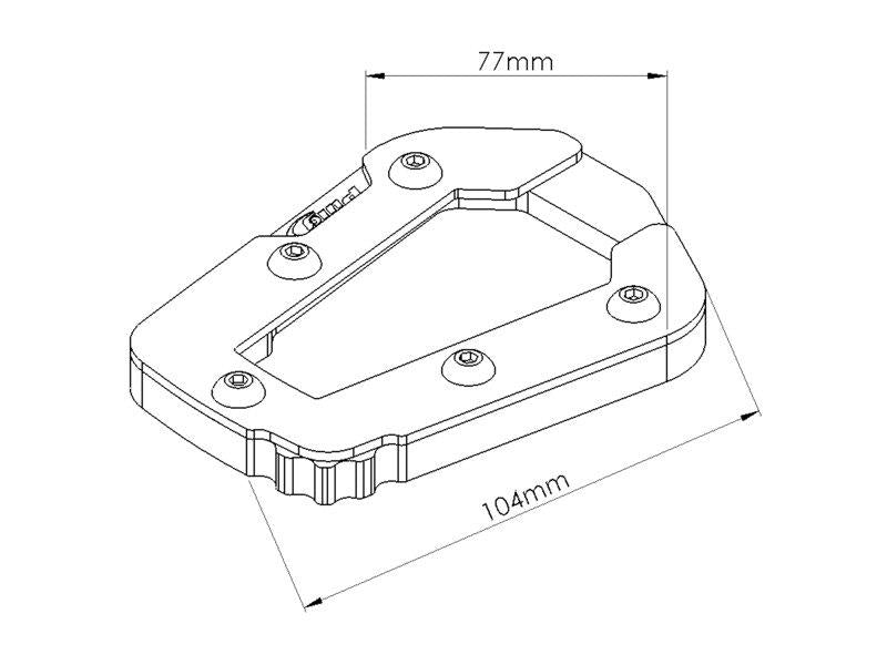 Puig Kickstand Extension Pad Black 21024A