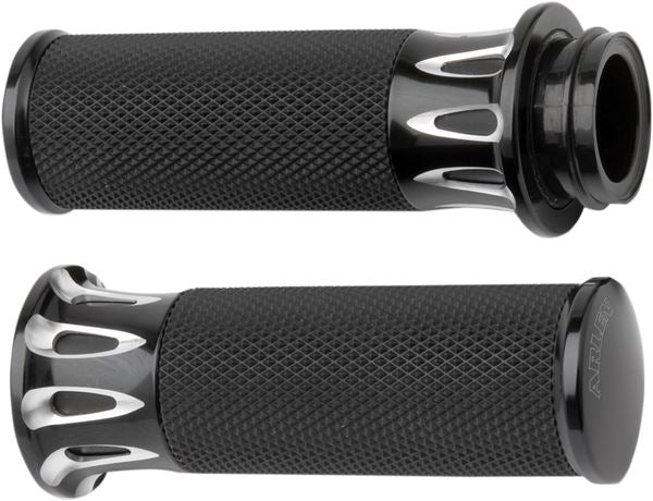 Arlen Ness Fusion Deep Cut Grips Black For HD FLTRXSE 1977 07-24 07-319