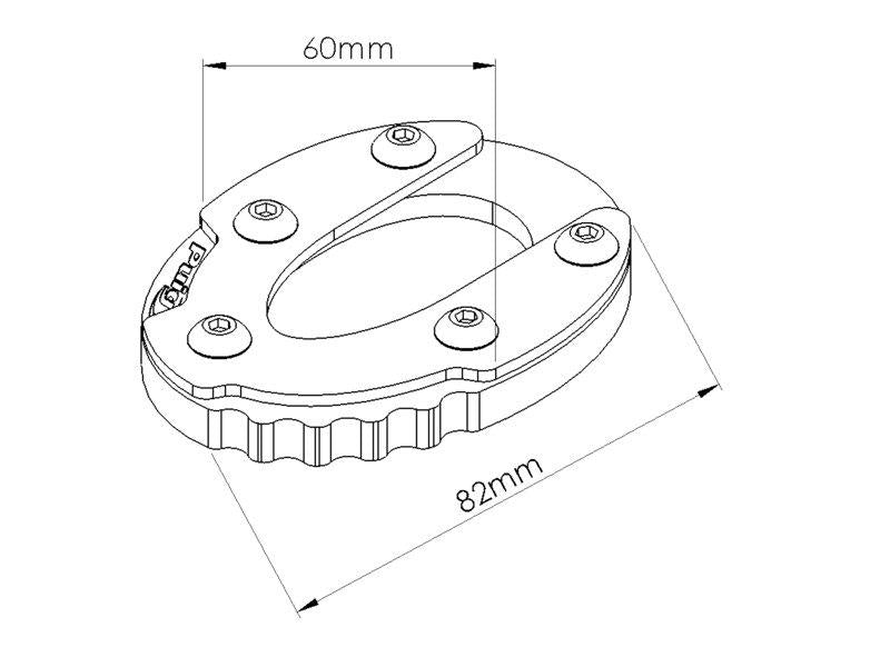 Puig Kickstand Extension Pad Black 21016A