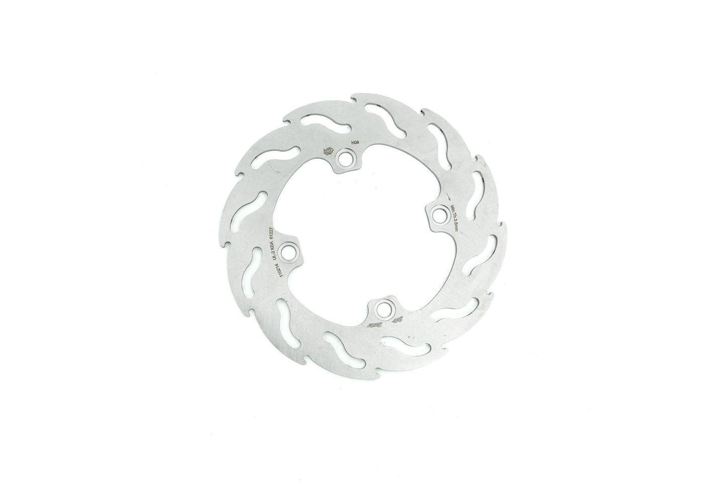 Moto-Master Flame Series Fixed Rotor For Kawasaki KX 112 2001-2024 Silver 110214