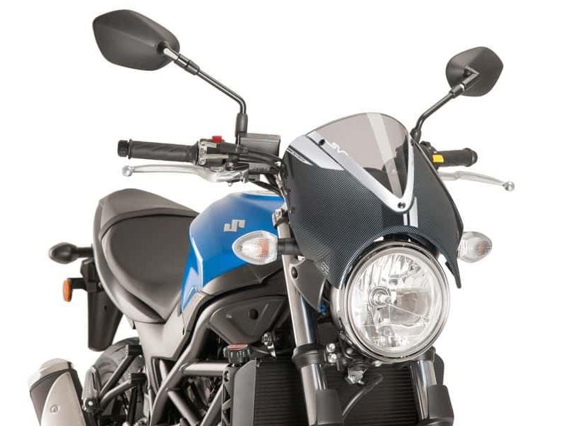 PUIG Retrovision Carbon Look Semi Fairing And Screen 195mm Black for Suzuki SV 650 16-25 8927N