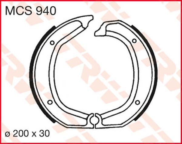 Trw Brake Shoes For BMW R 100 RT 1955-1980 Set MCS940