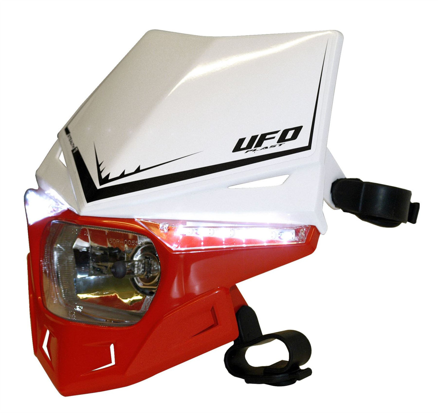 UFO STEALTH HEADLIGHT (12V/35W & LED) DUAL COLOR WHITE/CRF-RED PF01715W070