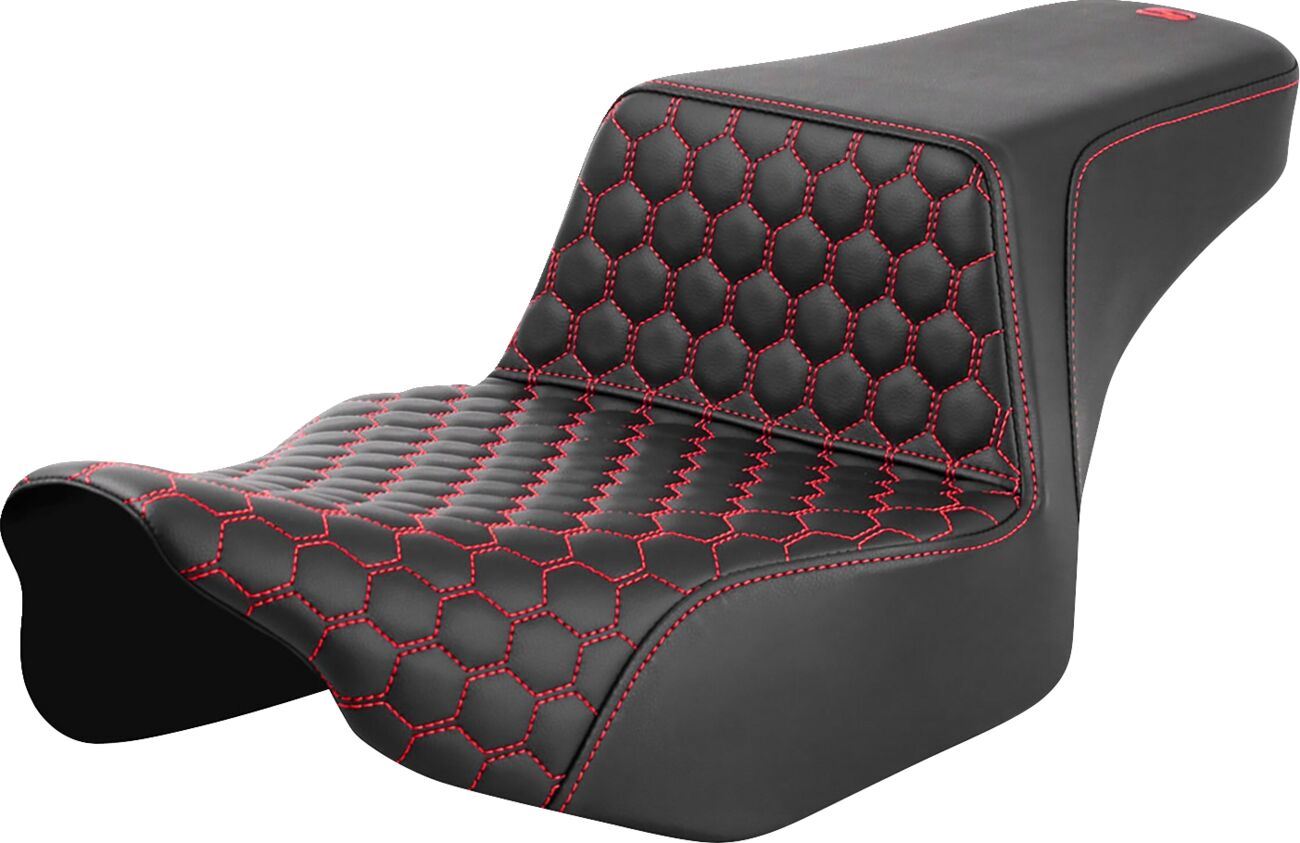 Saddlemen Honeycomb Step-Up Seat Red Stitch For HD FLTRXSE 1977 23-24 823-07-17804