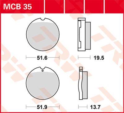 Trw All Round Sintered Metal Brake Pads For Honda CB 550 K 1971-1978 MCB35
