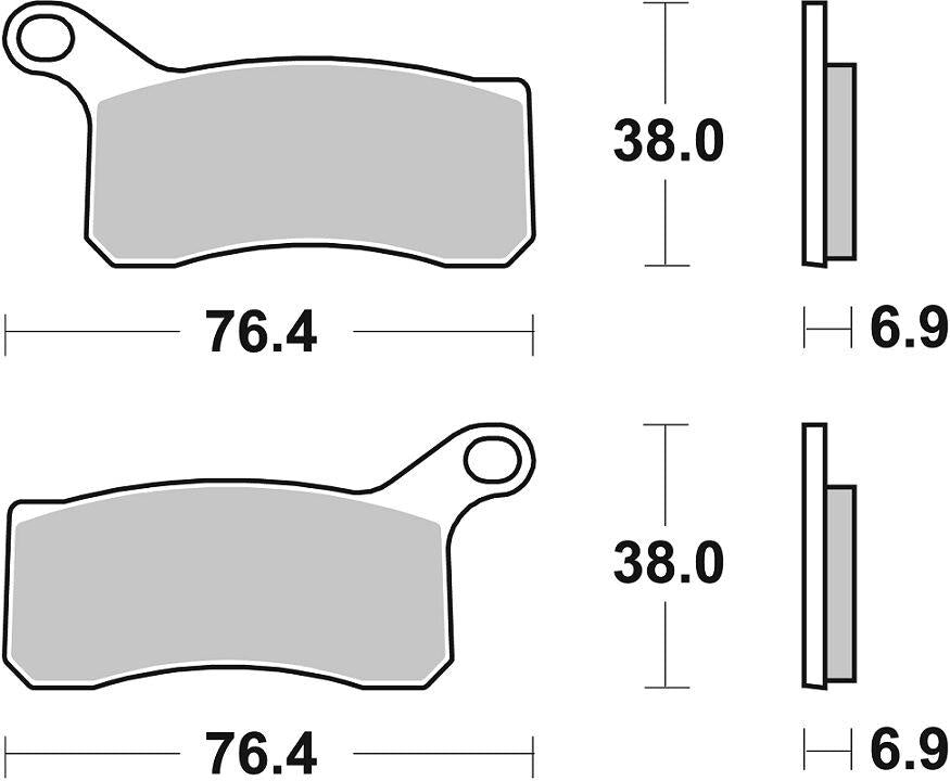 Sbs SI Offroad Sintered Brake Pads For KTM SX 505 ATV 2008-2012 Set of 2 866SI