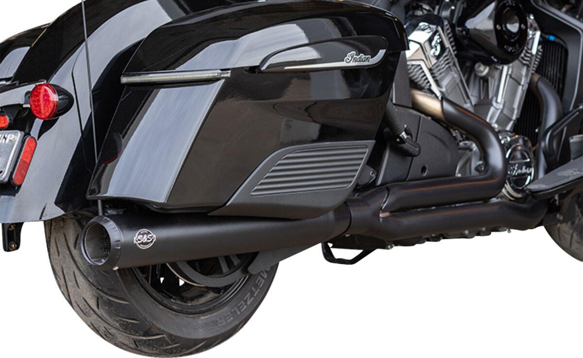 S&S CYCLE 2-into-1 Qualifier Exhaust System Black Race for INDIAN 20-26 550-1131