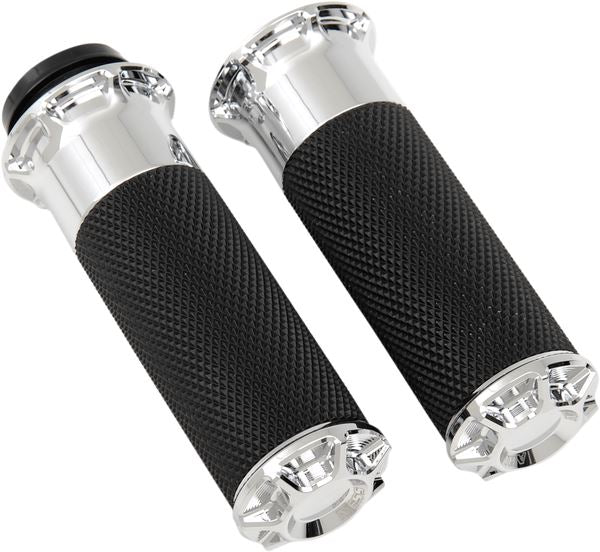 Arlen Ness Beveled Grips Chrome Black For HD FLTRXSE 1977 07-24 07-328