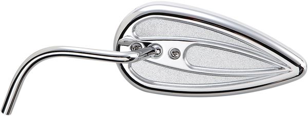 Arlen Ness Teardrop Mirror With Steel Chrome Screw-In Stem Left Convex 13-035