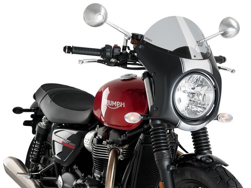 Puig Retro Black Semi Fairing And Screen 195mm Light Smoke 8929W