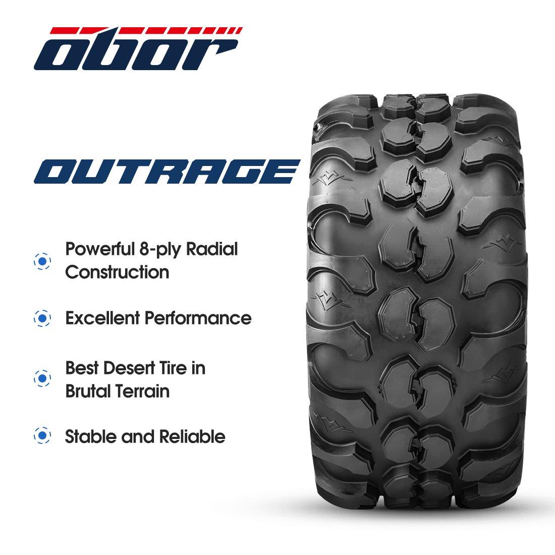 OBOR 26x9x12 8 Ply P3061 Outrage E Marked 49M Quad ATV UTV Tyre