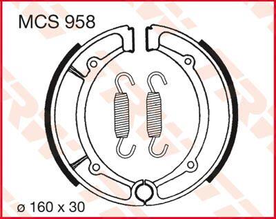 Trw Brake Shoes For Yamaha YFM 350 A 2x4 1976-2016 Set MCS958