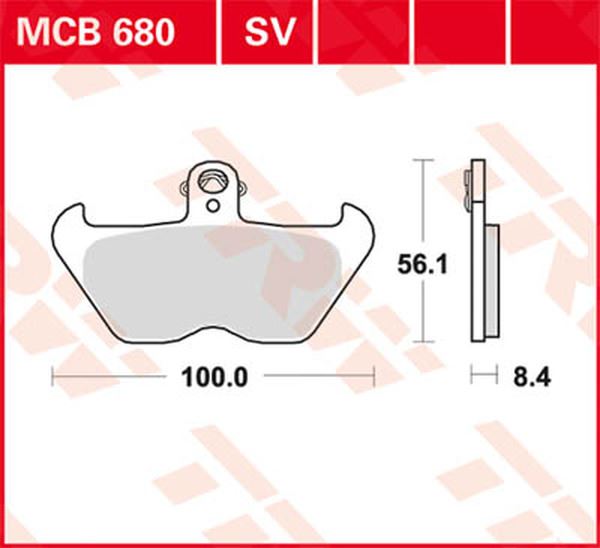 Trw SV Series Sindered Brake Pads For BMW R 850 C 1988-2001 MCB680SV
