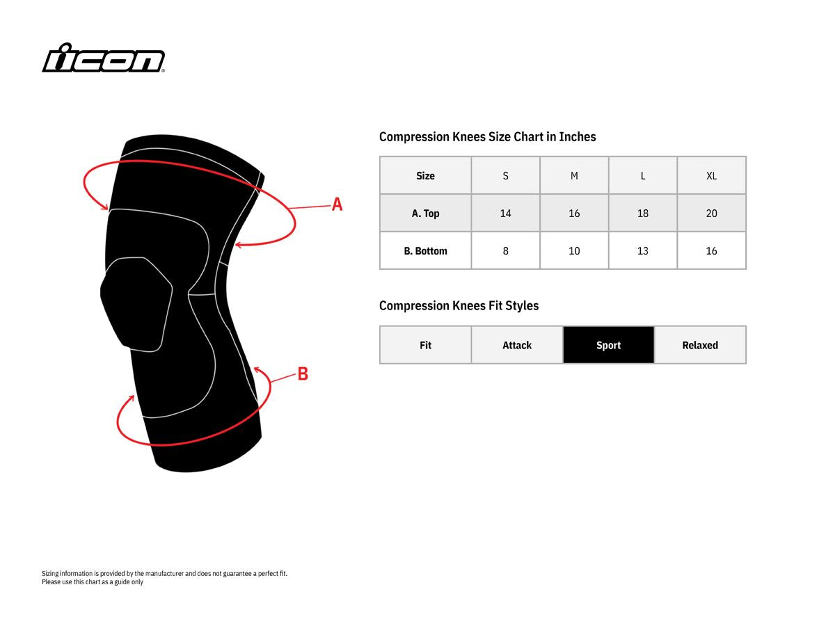 ICON Field Armor™ Compression Motorcycle Knee Guards Black 2023 Model
