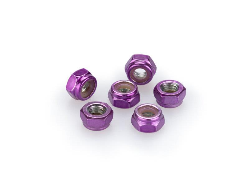 PUIG M6 Locknuts x 6 Purple Universal 0736L