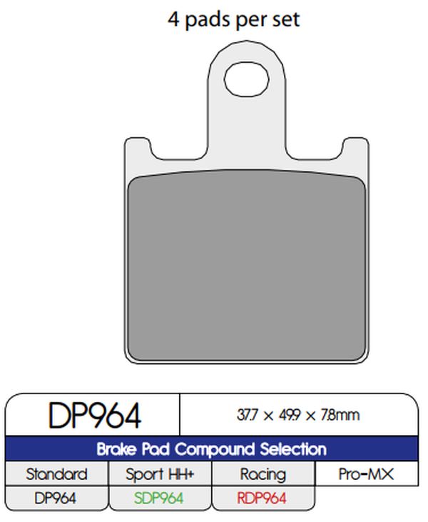 Dp Brakes Sintered Metal Brake Pads For Kawasaki ZX-14 R 1400 2006-2024 DP964