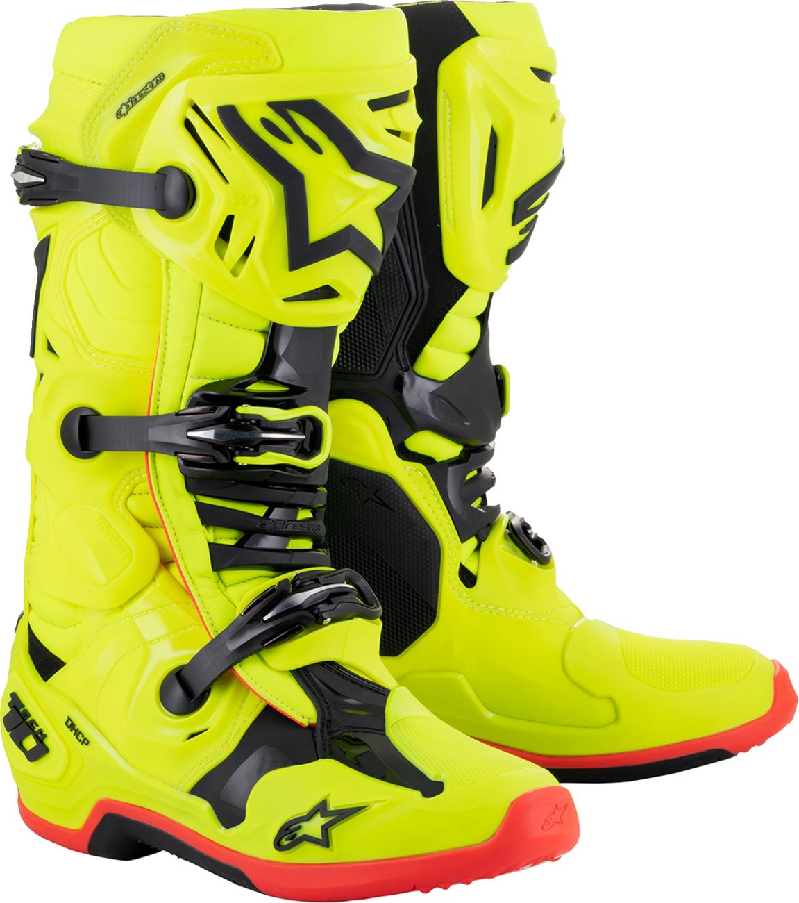 Alpinestars Tech 10 Boots Yellow Black Red