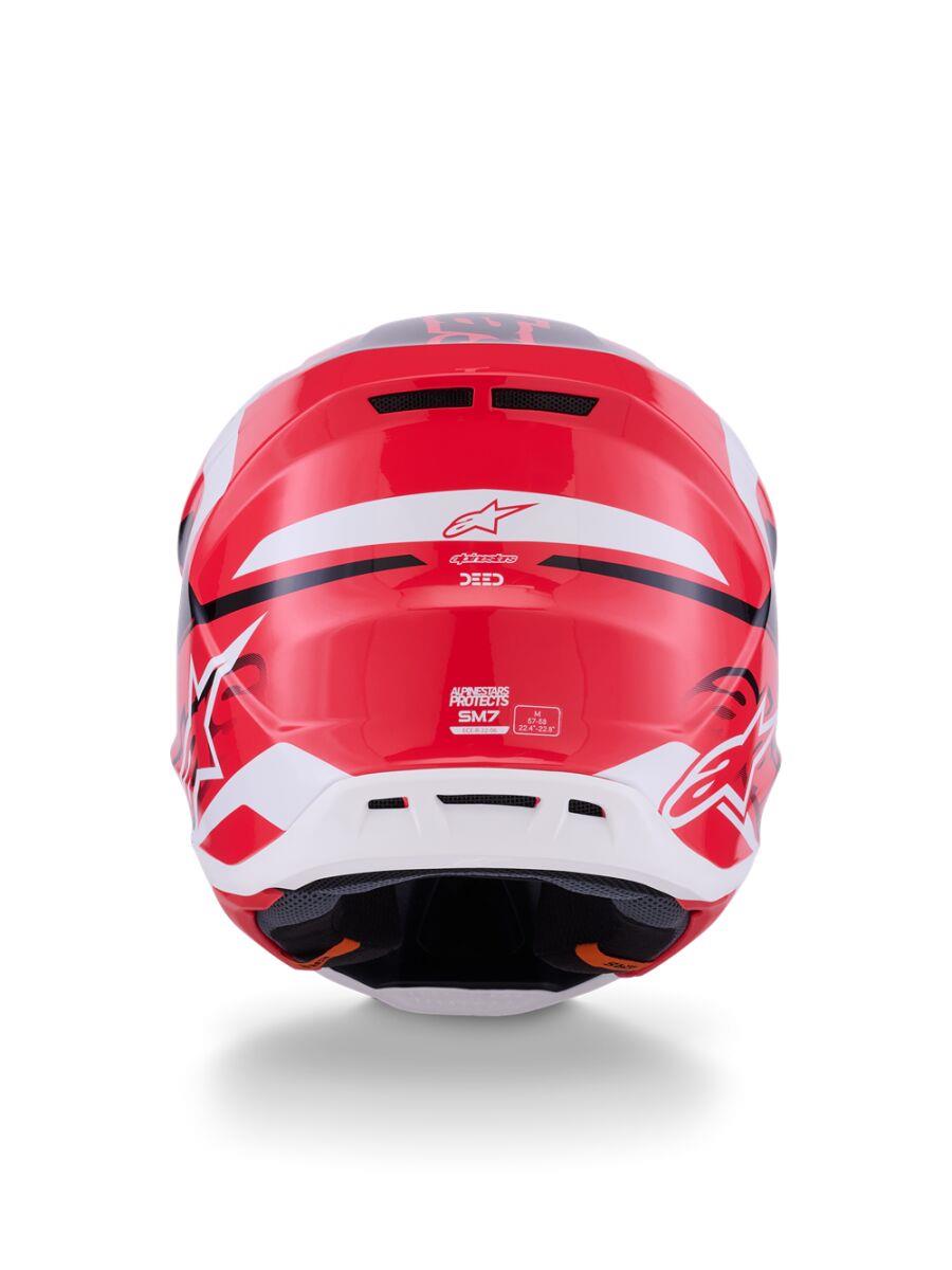 ALPINESTARS SM7 Deed Helmet RED/BLK/WH 2025 Model