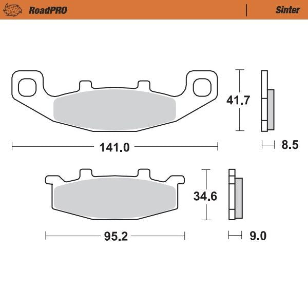 Moto-Master RoadPRO Sinder Brake Pad Rear For Kawasaki GPX 600 R 86-99 402102