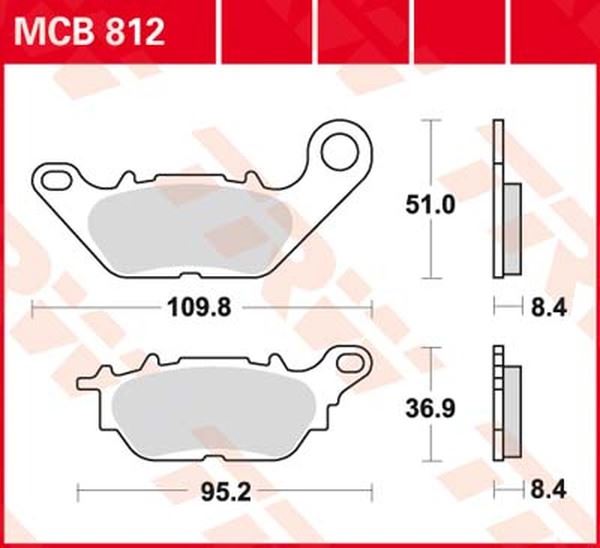 Trw All Round Sintered Metal Brake Pads For Yamaha XSR 125 2007-2026 MCB812