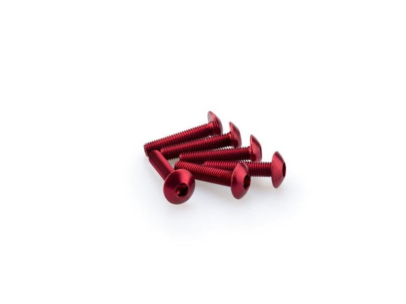 PUIG M5 Domed Screws 25mm x 6 Red Universal 0610R