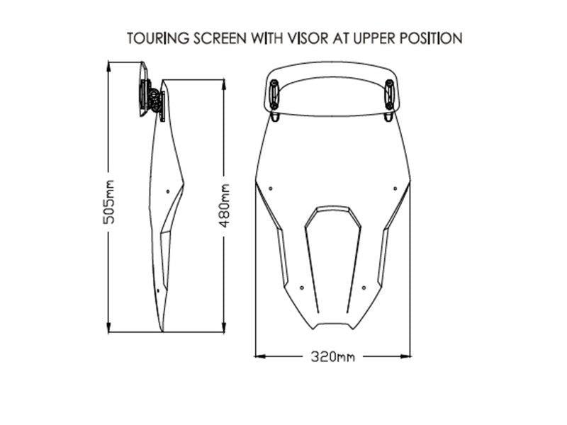 PUIG Touring Screen w/ Extender Light Smoke for Honda Africa Twin CRF1100L 20-23 3819H