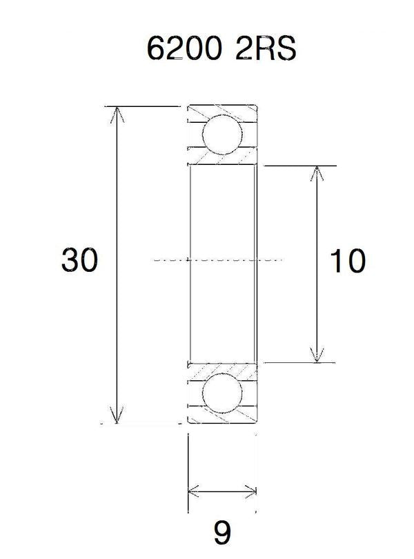 BLACK BEARING BEARING B3 10X30X9MM