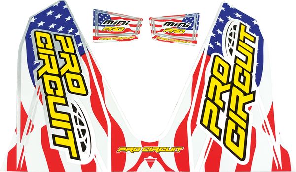 Pro Circuit T-6 Exhaust Decals Blue Red,White Yellow Vinyl Pair D22MINI-SS