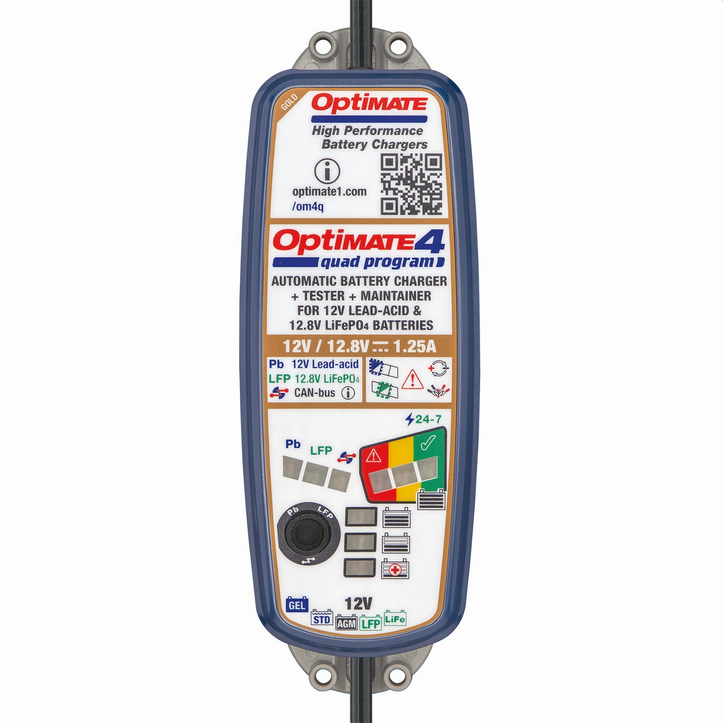Optimate 4 Quad Program Battery Charger 12V ATV Motorcycle Car Van