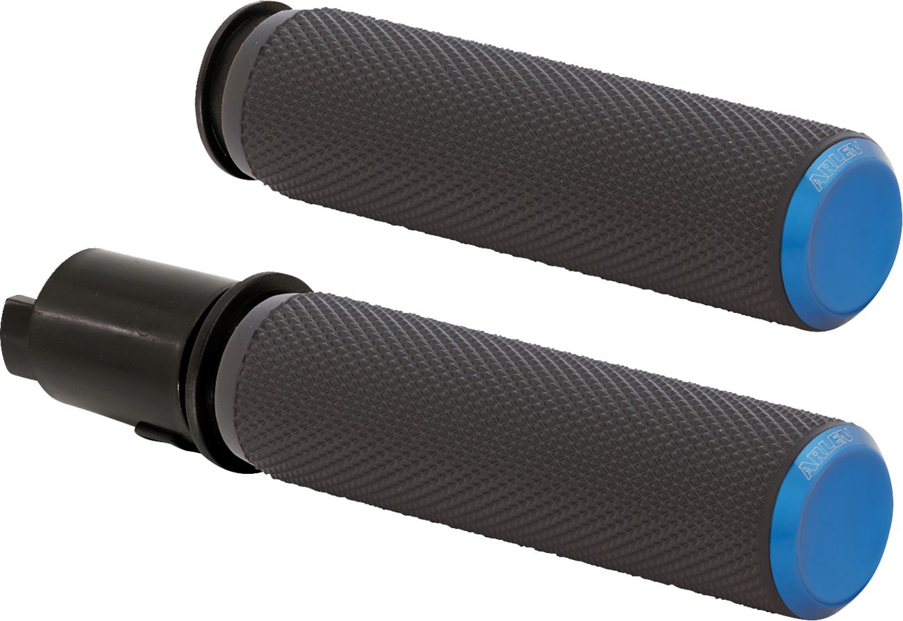 Arlen Ness Knurled Grips Blue For Harley Davidson FLHXSE 1977 23-24 500-053