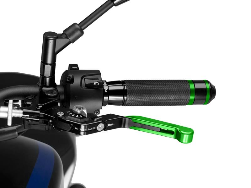 Puig Extendable Folding V3 Clutch (Green Extender With Blue Selector) Silver 3768F